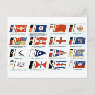 Carte Postale Drapeaux de société de compagnie maritime américai