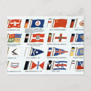 Carte Postale Drapeaux de société de compagnie maritime américai