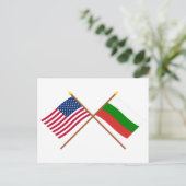 Carte Postale Drapeaux des États-Unis et de la Bulgarie entrecro (Debout devant)