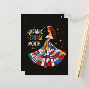 Carte Postale Drapeaux des pays latinos du Mois du patrimoine hi