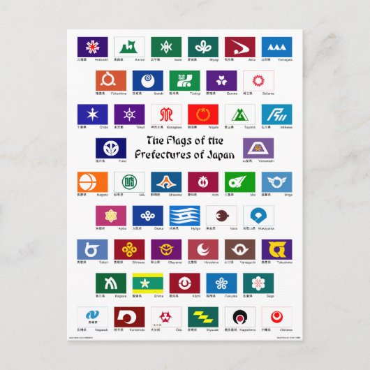 Carte Postale Drapeaux des préfectures du Japon (Devant)