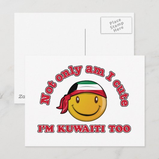 Carte Postale Drapeaux du Koweït (Devant / Derrière)