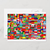CARTE POSTALE DRAPEAUX DU MONDE (Devant / Derrière)