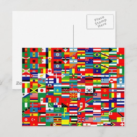 Carte Postale drapeaux du monde (Devant / Derrière)