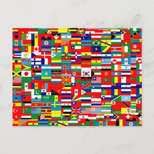 CARTE POSTALE DRAPEAUX DU MONDE (Devant)