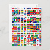 Carte Postale drapeaux du monde contre blanc (Devant / Derrière)