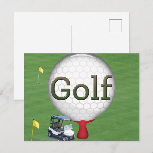 Carte Postale Drapeaux du panier composite Golf (Devant / Derrière)