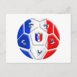 Carte Postale Drapeaux français de football de football moderne