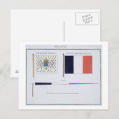 Carte Postale Drapeaux français, tiré d'un livre français de Dra (Devant / Derrière)