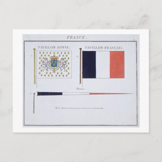 Carte Postale Drapeaux français, tiré d'un livre français de Dra (Devant)