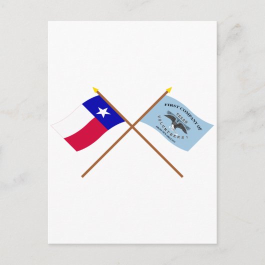 Carte Postale Drapeaux gris traversés du Texas et de la Nouvelle (Devant)