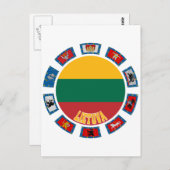 Carte Postale Drapeaux lituaniens (Devant / Derrière)