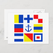 Carte postale drapeaux maritimes - personnaliser! (Devant / Derrière)