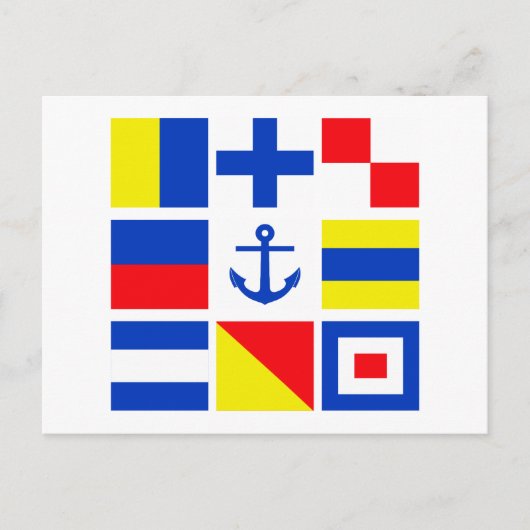 Carte postale drapeaux maritimes - personnaliser! (Devant)