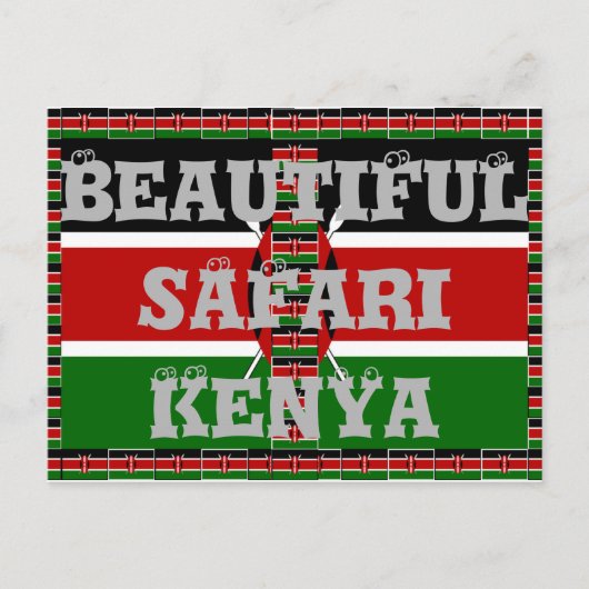 Carte Postale Drapeaux miniers sans fil du Kenya Frames Art (Devant)