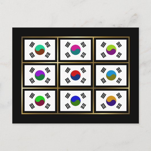 Carte postale Drapeaux Multihue Corée du Sud (Devant)