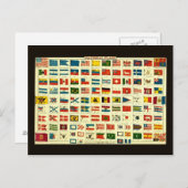 Carte Postale Drapeaux nationaux vintages du monde (Devant / Derrière)