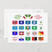 Carte Postale Drapeaux régionaux d'Italie (Devant / Derrière)