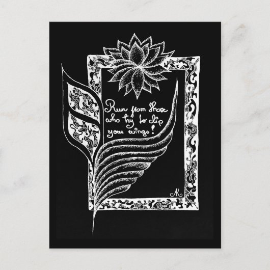 Carte Postale Drapeaux rouges inspirants, citation illustrée (Devant)