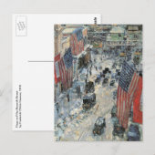 Carte Postale Drapeaux sur la 57ème rue par Frederick Childe Has (Devant / Derrière)