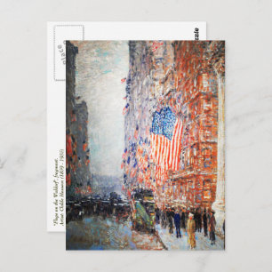 Carte Postale "Drapeaux sur le Waldorf" par Childe Hassam