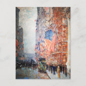 Carte Postale "Drapeaux sur le Waldorf" par Childe Hassam (Devant)