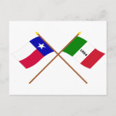 Carte Postale Drapeaux texans et alamos traversés (Devant)