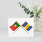 Carte Postale Drapeaux traversés du Portugal et de Madère (Debout devant)