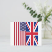 Carte Postale Drapeaux Union Jack et États-Unis d'Amérique (Debout devant)