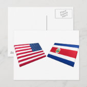 Carte Postale Drapeaux US et Costa Rica (Devant / Derrière)