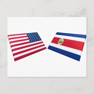 Carte Postale Drapeaux US et Costa Rica