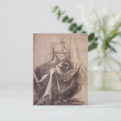 Carte Postale Draperie pour une figure assise de Léonard de Vinc (Debout devant)