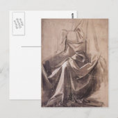 Carte Postale Draperie pour une figure assise de Léonard de Vinc (Devant / Derrière)