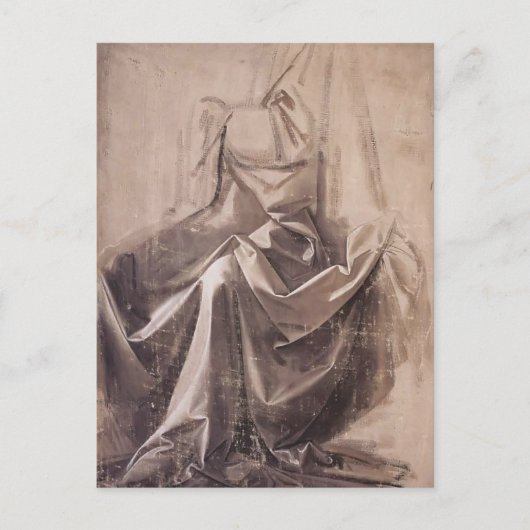 Carte Postale Draperie pour une figure assise de Léonard de Vinc (Devant)