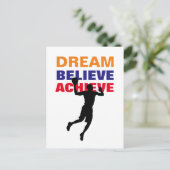 Carte Postale Dream Believe Achieve Basketball Pop Art (Debout devant)