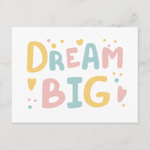 Carte Postale Dream Big Pastel Hearts