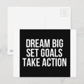 Carte Postale Dream Big Set Buts Agir Citation Motivationnelle (Devant / Derrière)