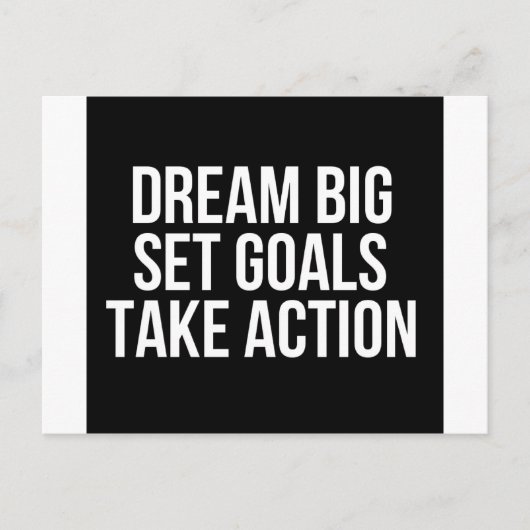 Carte Postale Dream Big Set Buts Agir Citation Motivationnelle (Devant)
