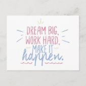 Carte Postale Dream Big Work Hard Motivation Cadeau Postcard Cit (Devant)