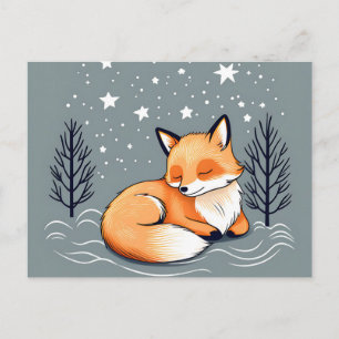 Carte Postale Dream Fox Night Sky