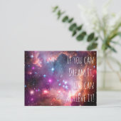 Carte Postale Dream It Achieve It Motivational Quote Galaxy Star (Debout devant)