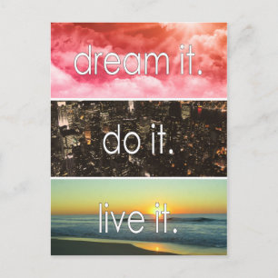 Carte Postale Dream It Do It Live It Citation Motivationnelle