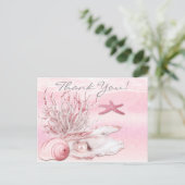 Carte Postale Dream Shore Beach Carnation Merci rose (Debout devant)