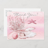 Carte Postale Dream Shore Beach Carnation Merci rose (Devant / Derrière)