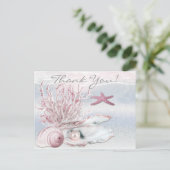 Carte Postale Dream Shore Beach Merci rose doux (Debout devant)