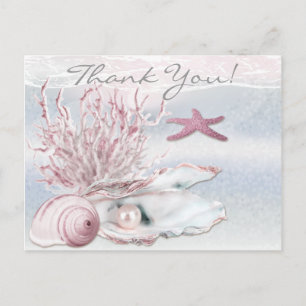 Carte Postale Dream Shore Beach Merci rose doux