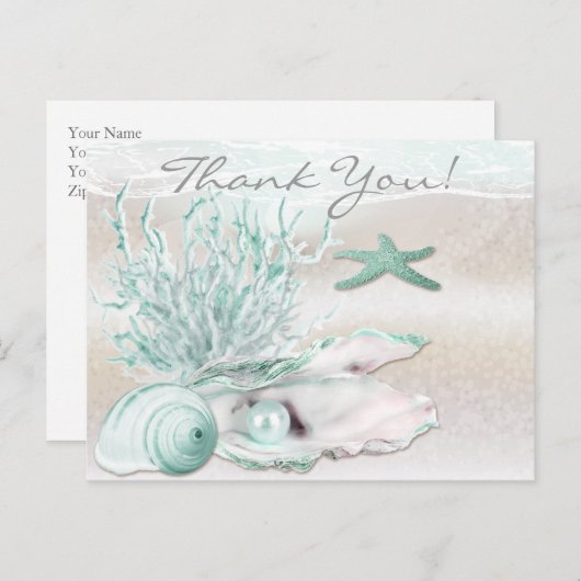 Carte Postale Dream Shore Beach Merci vert (Devant / Derrière)