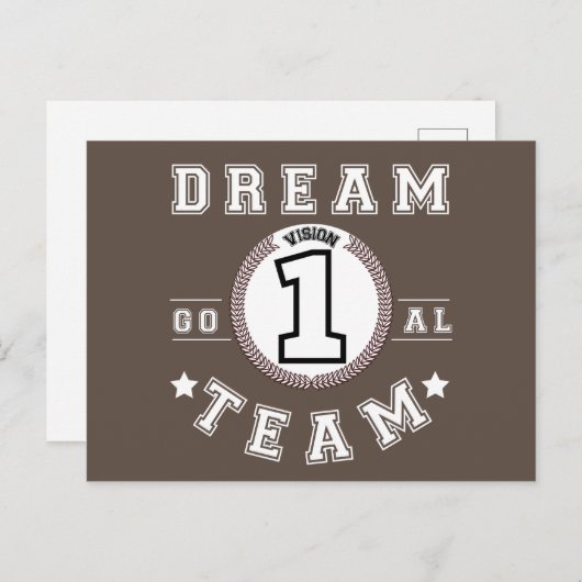 Carte Postale Dream Team One Vision One Goad Teamwork Office (Devant / Derrière)