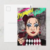 Carte Postale Dream Wild | Arlequin gothique Jester Girl (Devant / Derrière)