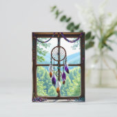 Carte Postale Dreamcatcher dans la fenêtre | Art Boho (Debout devant)